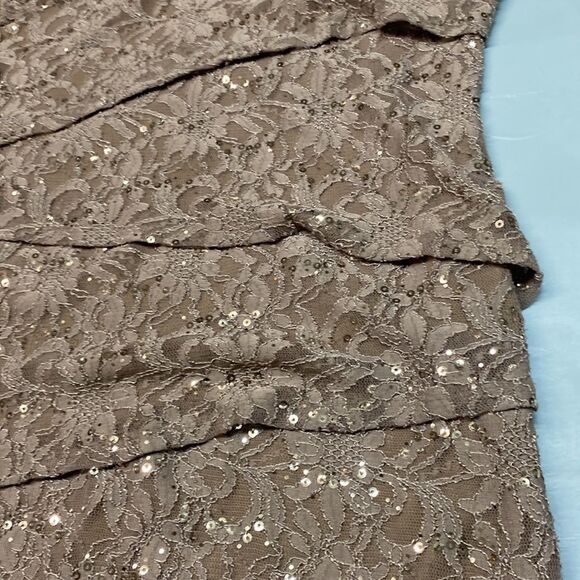 Sequined Layered Office Party Dress With Sleeves - Picture 11 of 13